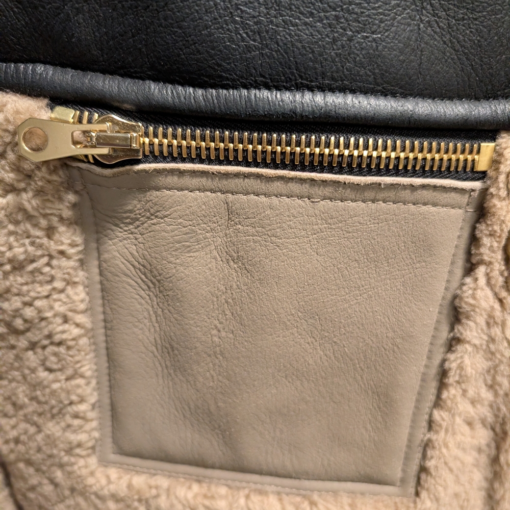 Sandro Two-Tone Wool and Leather Jacket - Picture 4 of 9